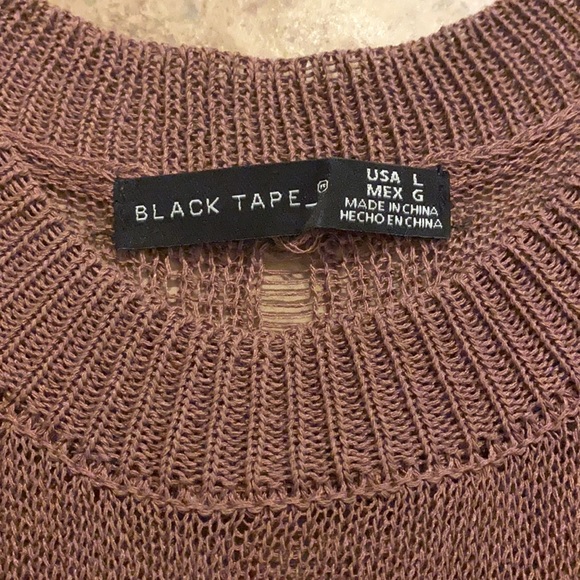 Black tape knit top. - Picture 2 of 5